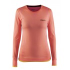 Dámské triko Craft Active Comfort dl.rukáv růžová s oranžovou melír
